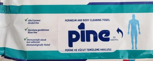 Pine Perine Ve Vücut Temizleme Havlusu Alkolsüz 50'li 12 Adet - 4