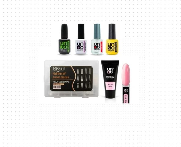 Fontenay Uno PolyJel PinkSilk 30G+ProtezTırnak Tips ÜstForm JelTips+BaseCoatTopCoatPrimerDehydrator ürün görseli 1