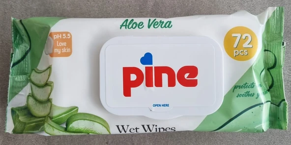 Pine Kapaklı Islak Mendil 1koli (24 Paket) Toplam 1728 Yaprak - 3