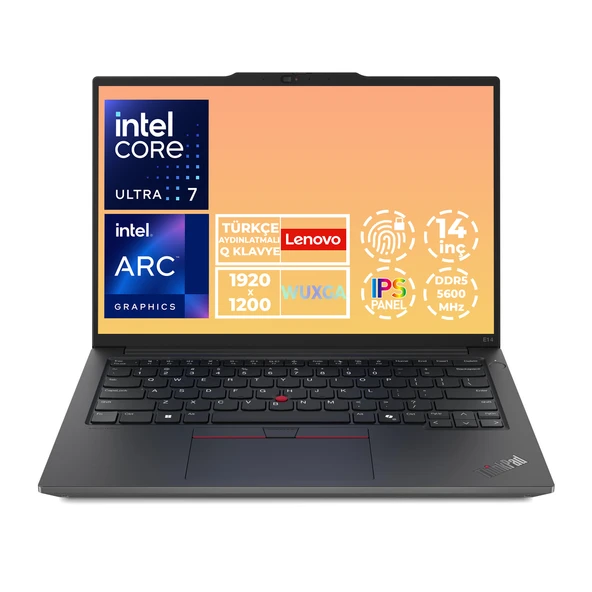 Lenovo ThinkPad E14 Gen 6 Ultra 7 155H 24GB 512GB SSD 14" WUXGA W11P Notebook 21M7006LTX 018 ürün görseli 1