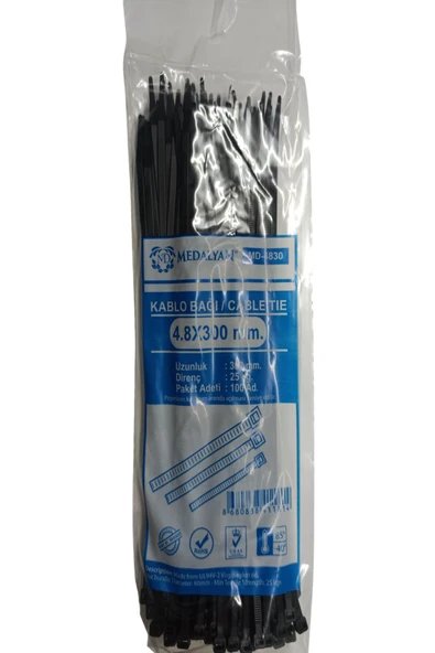 MEDALYAN SİYAH KABLO BAĞI (4.8X300 MM)