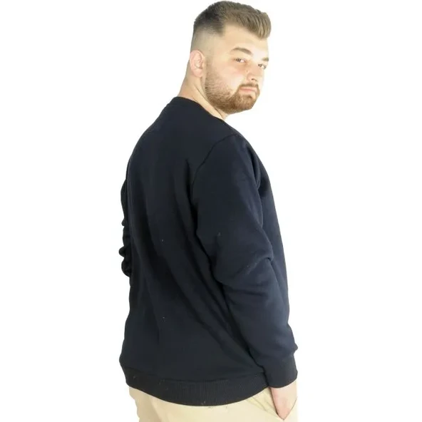 Erkek Sweatshirt Bisiklet Yaka Basic 20131 Lacivert - Resim 2