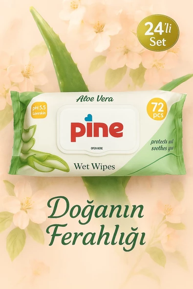 Pine Kapaklı Islak Mendil 1koli (24 Paket) Toplam 1728 Yaprak - 7