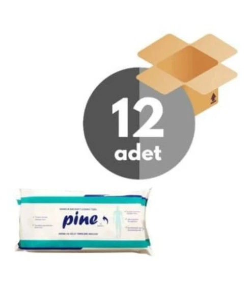 Pine Perine Ve Vücut Temizleme Havlusu Alkolsüz 50'li 12 Adet