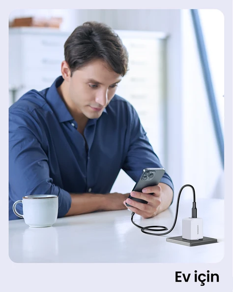 UGREEN 30W GaN Hızlı Şarj Cihazı 2 Portlu, 1xUSB-A, 1xUSB-C, Beyaz, 65015 - 12