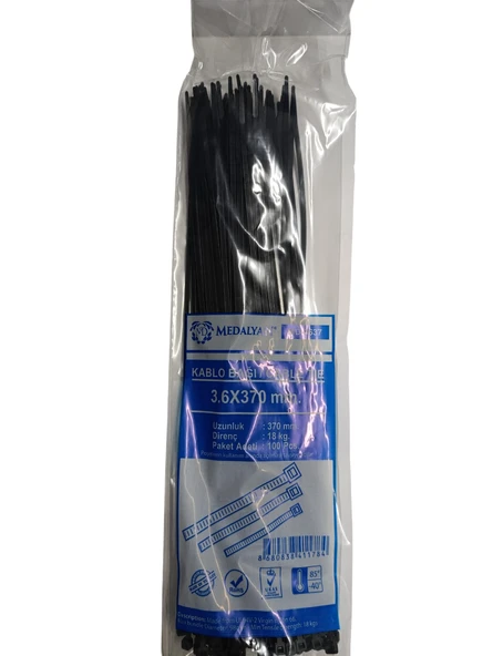 MEDALYAN SİYAH KABLO BAĞI (3.6X370 MM)