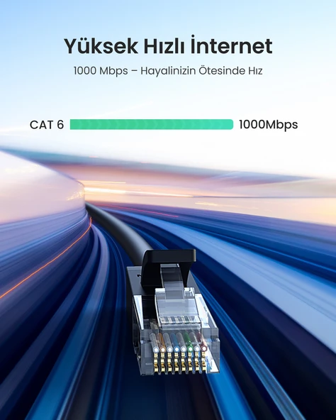 UGREEN CAT6 Ethernet Kablosu, 5 Metre, Siyah, 20162 - 5