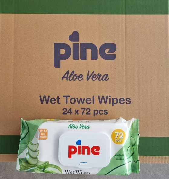 Pine Kapaklı Islak Mendil 1koli (24 Paket) Toplam 1728 Yaprak - 2