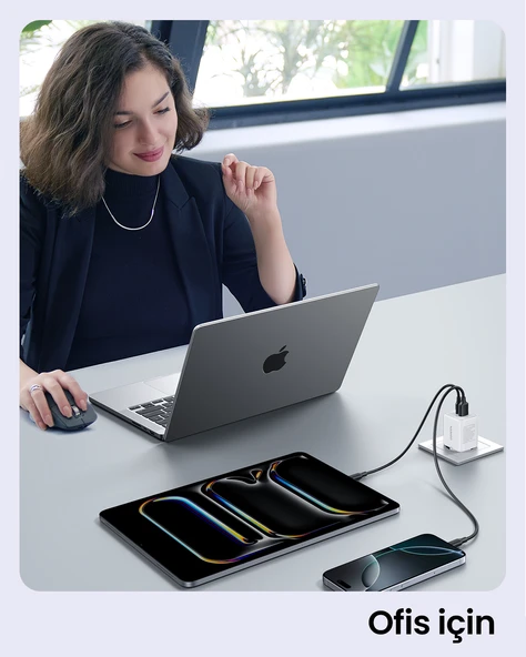 UGREEN 30W GaN Hızlı Şarj Cihazı 2 Portlu, 1xUSB-A, 1xUSB-C, Beyaz, 65015 - 11