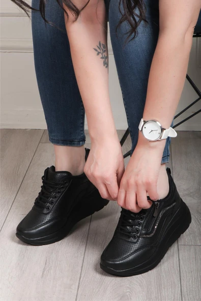 Flet 207 Siyah Kadın Spor Sneaker - Resim 3