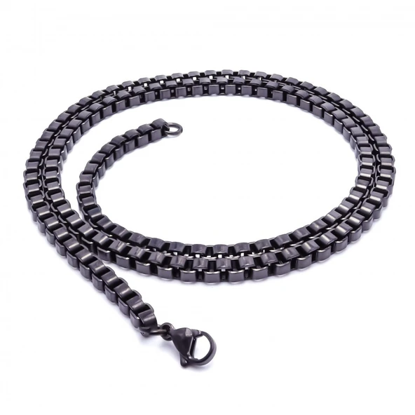 Kare Arnavut Çelik Kolye 4Mm 3183CEK053 - Resim 3