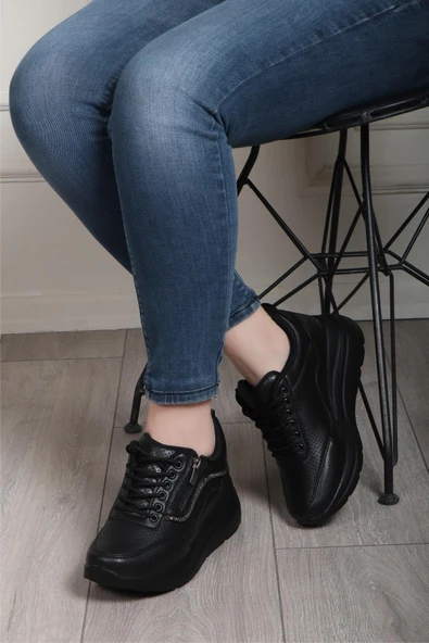 Flet 207 Siyah Kadın Spor Sneaker - Resim 4