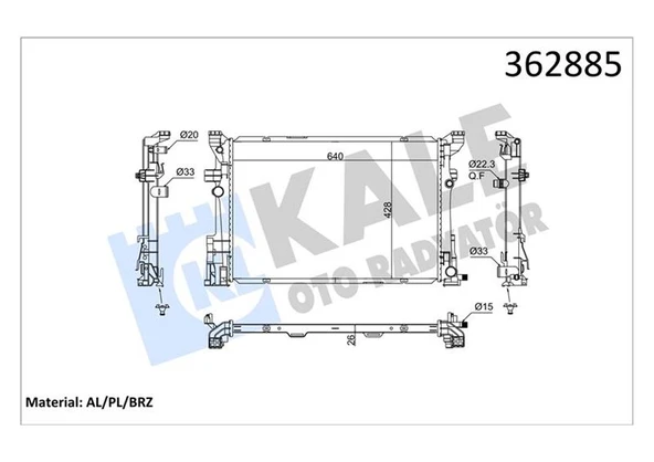 Mercedes Motor Su Radyatoru X156 13> W176 12>18 W246 11>18 C117 13>19 - Kale 362885 - Resim 1
