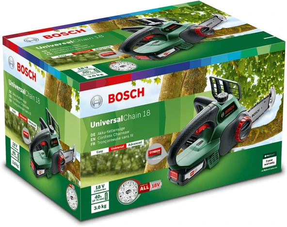 Bosch UniversalChain 18 2.5Ah Tek Akülü Ağaç Kesme Makinesi - 06008B8000 - Resim 6