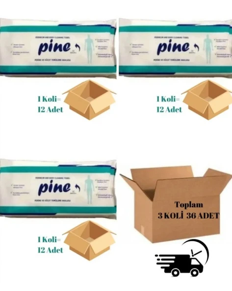 Pine Perine Ve Vücut Temizleme Havlusu Alkolsüz 50'li 36 Adet