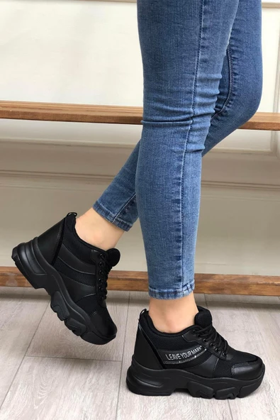 Flet 209 Siyah Kadın Spor Sneaker - Resim 4