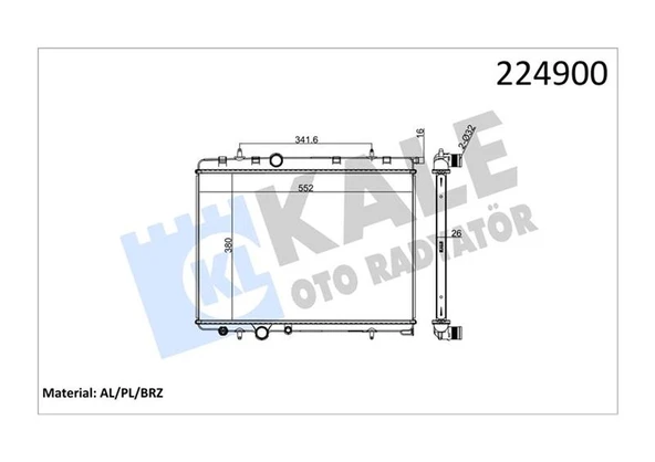 Psa Su Radyatoru P307 P206 C4 C4 (b7) Ds4 Xsara II Xsara Picasso (tu5jp4)1,6 16v Otomatık P206 Tu3jp - Kale 2018191ab - Resim 1