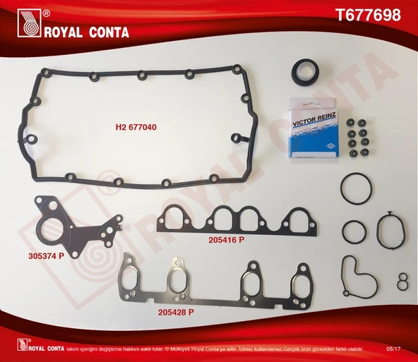 Vag Ust Tk. Contası Reinz Keceli Supap Lastıklı (skcsiz) Vw: Transporter V 1.9tdi 03 09 / Touran 1.9tdi - Royal T677698 ürün görseli 1