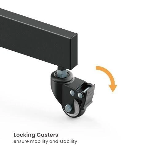 Tayfun 65'' Uyumlu Yürüyen Tekerlekli Ayaklı Led Tv Monitör Standı - Resim 3