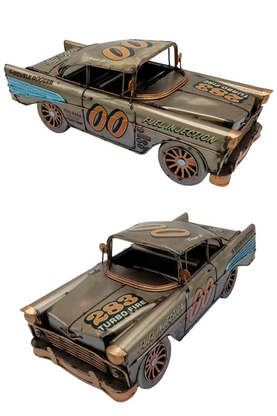 Vintage Koleksiyon Eskitme Chevrolet Belair Nostaljik Metal Araba 31 cm - 8