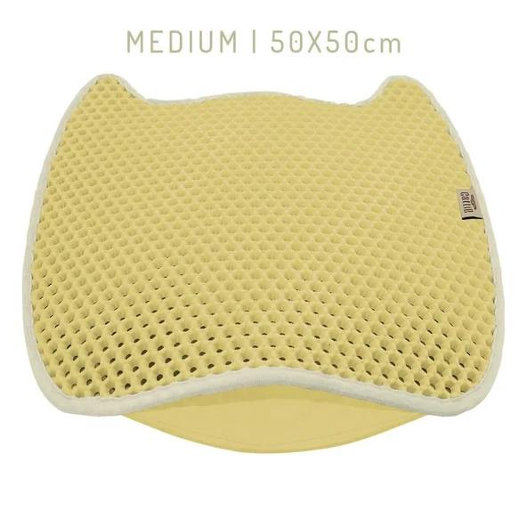 Cattie Taraklı Model Kum Toplayıcı Fonksiyonel Kedi Paspası Beige - Kedi Model M Boy 50-50cm - 2