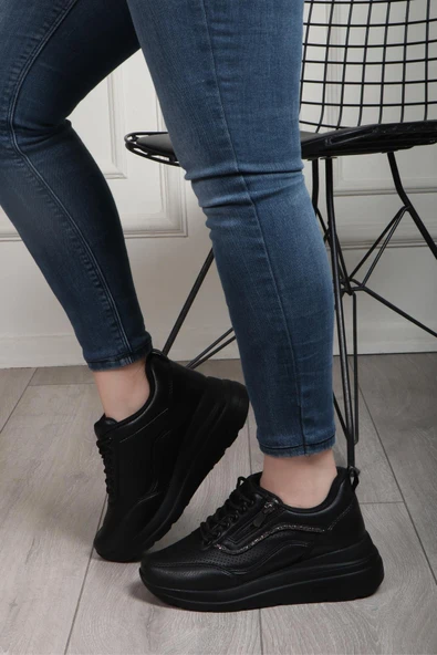 Flet 207 Siyah Kadın Spor Sneaker - Resim 2