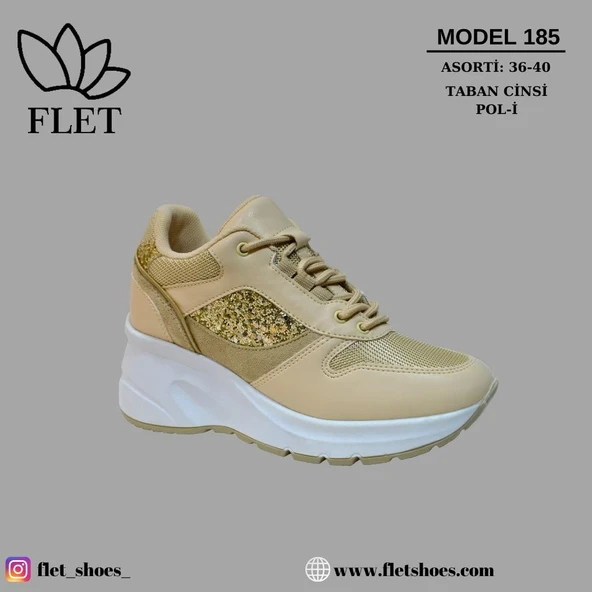 Flet 185 Bej Kadın Spor Sneaker ürün görseli