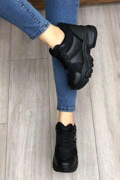 Flet 209 Siyah Kadın Spor Sneaker - Resim 3