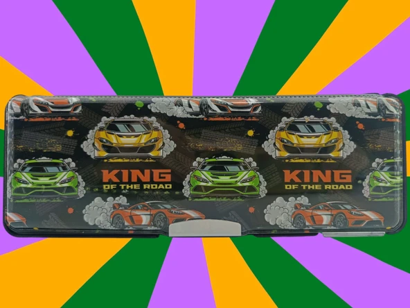 Fixpoint Çift Taraflı, Çift Kalemtıraşlı, Cüzdan Tipi Araba Figürlü Kalem Çantası/Kalemlik - Resim 2