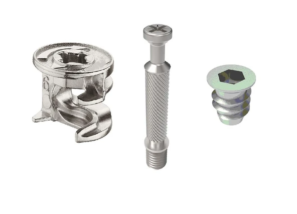 Minifix Dolap Bağlantı Elemanı Metal Dübelli Takım-4 Adet