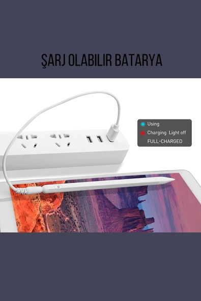 Fuchsia Galaxy Tab S10 ve S11 Fe - Plus - Ultra Uyumlu Universal Şarjlı Dokunmatik Tablet Kalemi - Resim 4