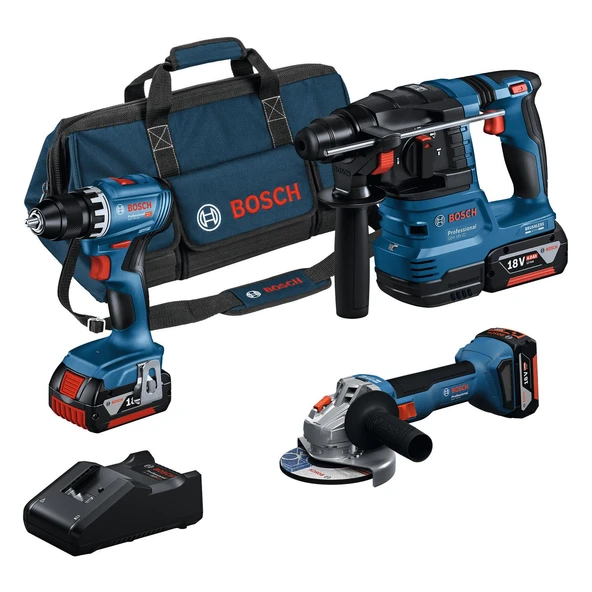Bosch GSr+GWS+GBH 3X4.Ah 3Lü Set