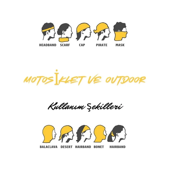 Çizgi Kelebek 4 Mevsim Motosiklet ve Outdoor Bandana - Balaklava DN419 - 2