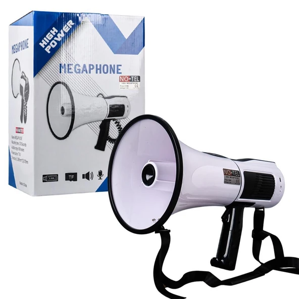NOTEL 106U 100 WATT BLUETOOTH-USB-SİREN-SES KAYIT ÖZELİKLİ DAHİLİ BATARYALI BÜYÜK BOY MEGAFON - 1