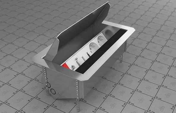 Masa Üstü Paslanmaz Fırçalı Data Priz Sistemi 10.3200/10 ürün görseli