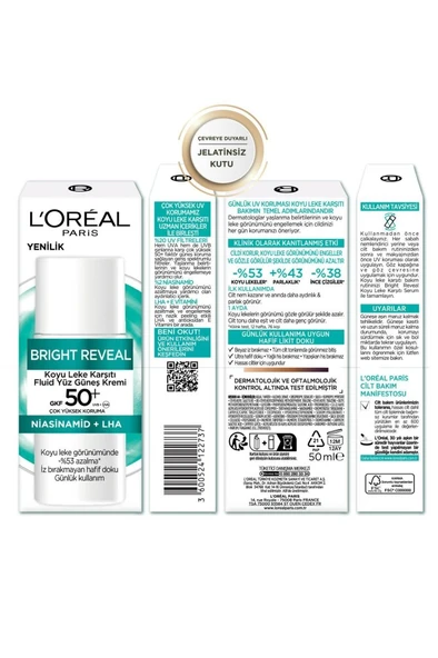 L'oréal Paris Bright Reveal Spf 50+ Koyu Leke Karşıtı Fluid Günlük Yüz Güneş Kremi 50ML - 7