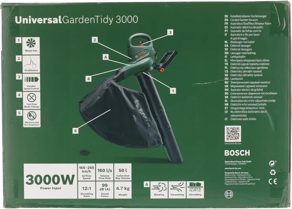 Bosch UniversalGardenTidy 3000 Yaprak Üfleme Makinesi - 06008B1001 - Resim 7