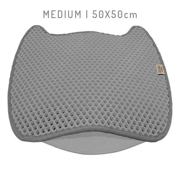 Cattie Taraklı Model Kum Toplayıcı Fonksiyonel Kedi Paspası Grey - Kedi Model M Boy 50-50cm - 2