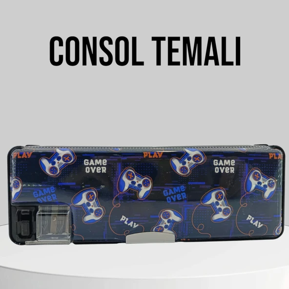 Fixpoint Çift Taraflı, Çift Kalemtıraşlı, Cüzdan Tipi Mavi Kalem Çantası/Kalemlik - Resim 2