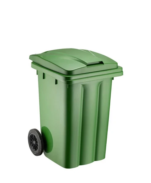 Omnipazar SY-6502 Tekerlekli Kapaklı Plastik Çöp Konteyneri 80 lt Yeşil - 1