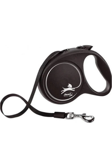 Flexi Black Design Otomatik Şerit Köpek Gezdire Tasması Medium 5 Mt Siyah - 1