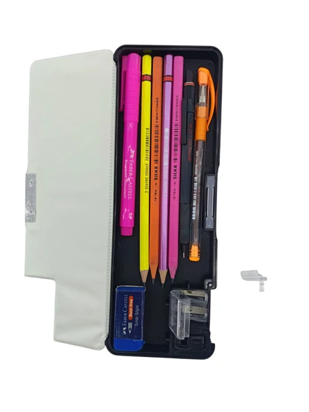 Fixpoint Çift Taraflı, Çift Kalemtıraşlı, Cüzdan Tipi Mavi Kalem Çantası/Kalemlik - Resim 7