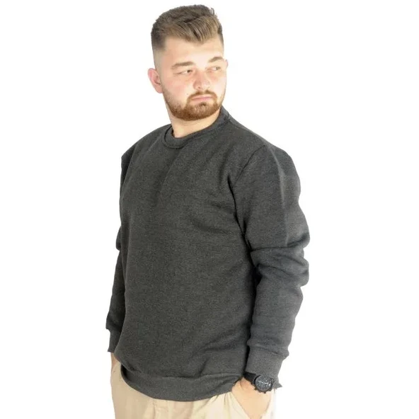 Erkek Sweatshirt Bisiklet Yaka Basic 20131 Antramelanj ürün görseli 1