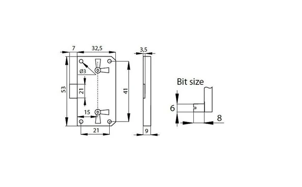 Kapazlama Sandık Kiliti Cerman Yale 15 Mm. Antik - Resim 2