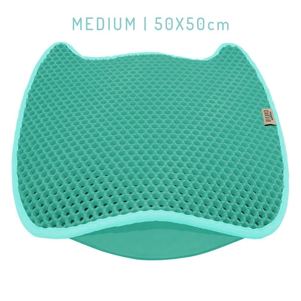 Cattie Taraklı Model Kum Toplayıcı Fonksiyonel Kedi Paspası Turquoise - Kedi Model M Boy 50-50cm - 2