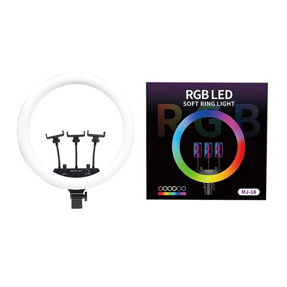 Zore MJ-56 Uzaktan Kumandalı 21 inç Işıklı Telefon Tutucu Ring Light - 3