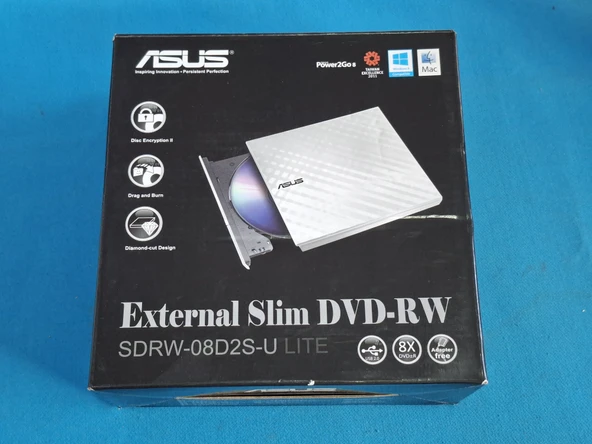 ASUS SDRW-08D2S-U Lite Slim 8X USB 2.0 Slim Dvd Yazıcı - 1
