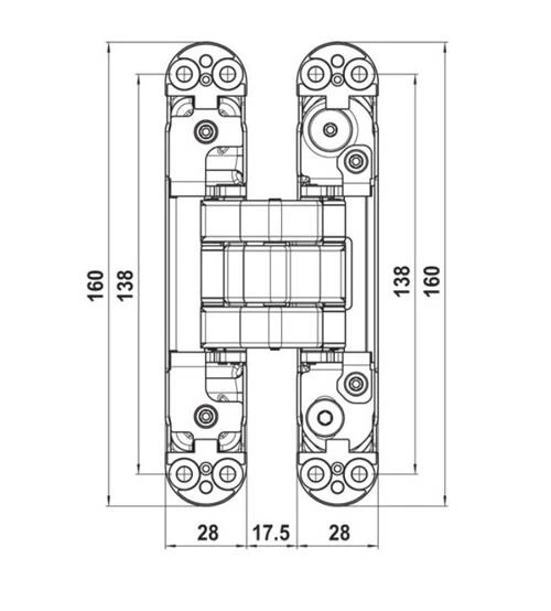 Gizli Ayarlı Kapı Menteşesi Antik Bronz 160*28 Mm - Resim 2
