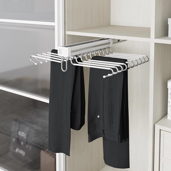 Beyaz Lüx Alüminyum Çiftli Pantolonluk S6723 - Resim 3