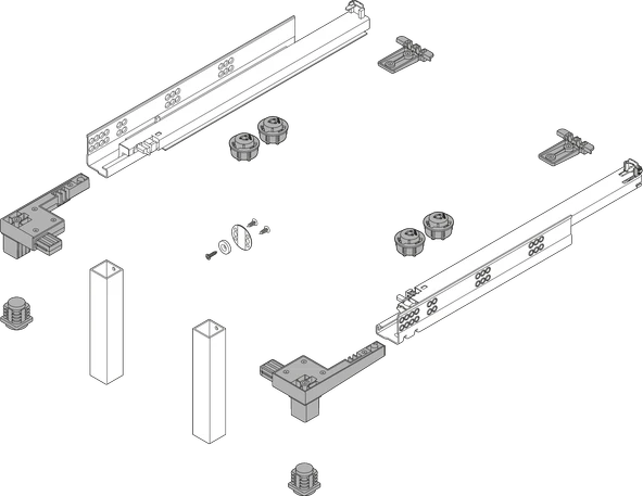 Blum Space Step Baza Basamağı Enine Profil 1040 mm. Z95Q1040A - Resim 3